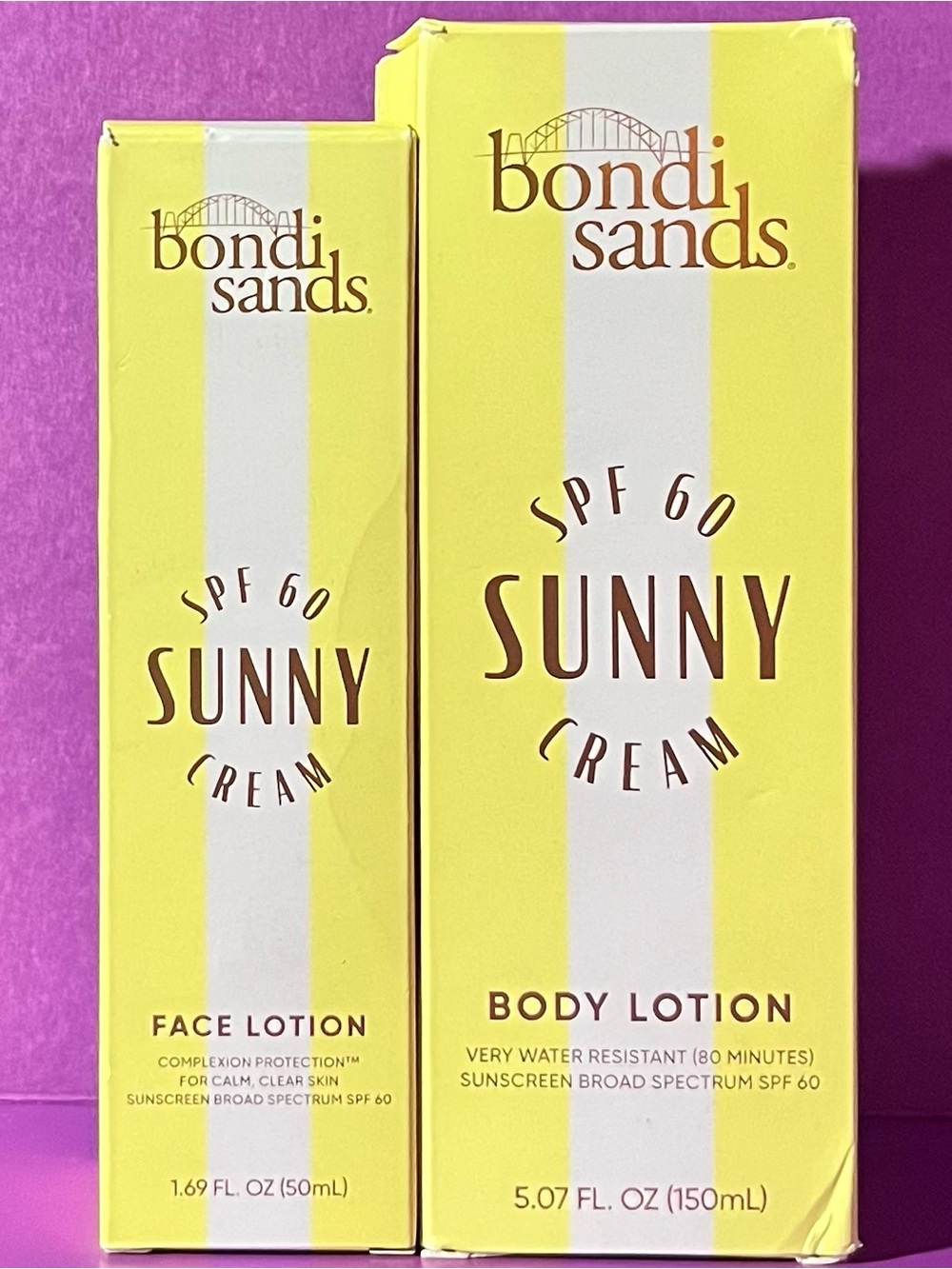 Bondi Sands - Sunny Cream - Body & Face Lotion - SPF 60 - EXP 10/26. (NIB)